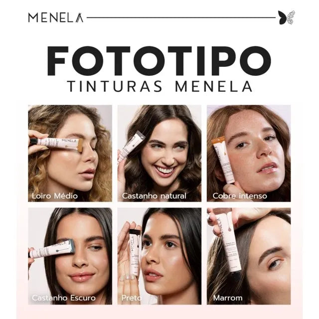 Tintura Profissional para Sobrancelhas Menela - Preto 20ml