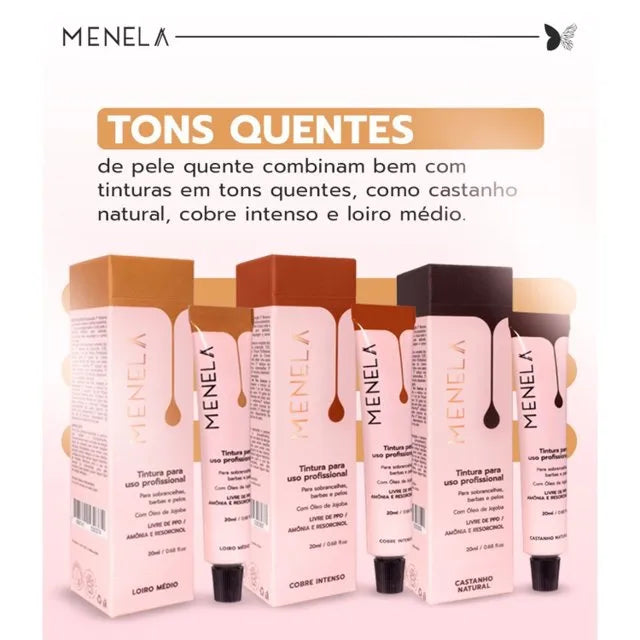 Tintura Profissional para Sobrancelhas Menela - Preto 20ml