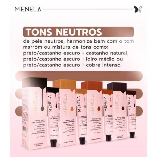 Tintura Profissional para Sobrancelhas Menela - Preto 20ml