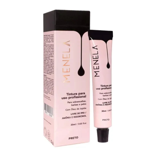 Tintura Profissional para Sobrancelhas Menela - Preto 20ml