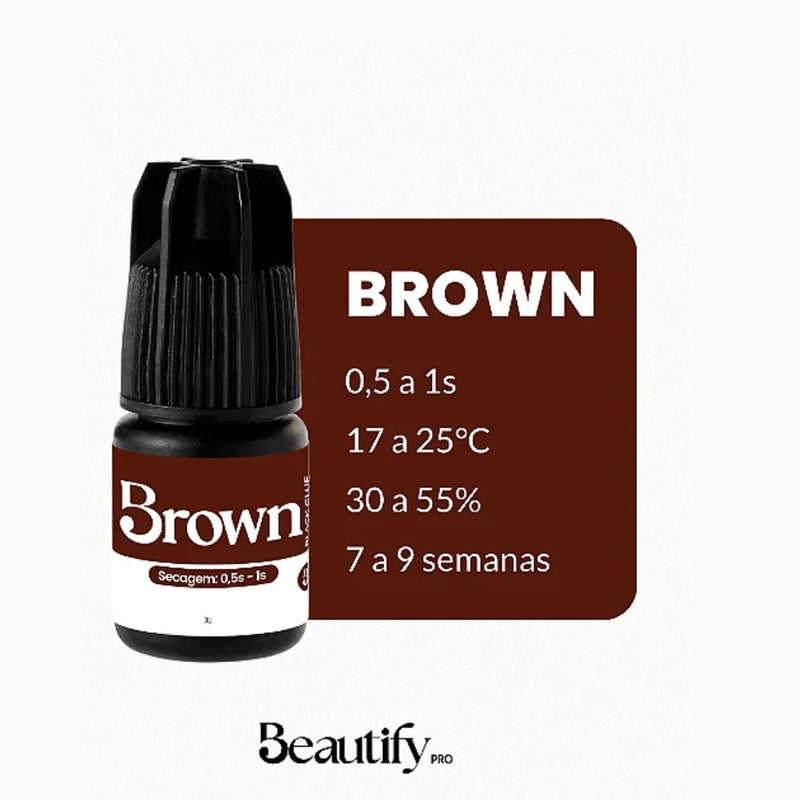 Cola Adesivo Brown Beautify Pro 3g Para Alongamento Cílios