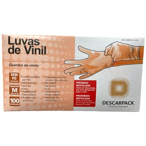 LUVA DE VINIL SEM PÓ DESCARPACK TAMANHO M