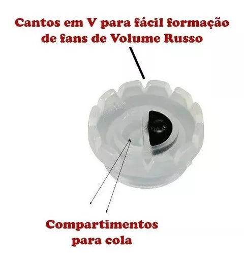 Kit Com 20 Batoques Flor Volume Russo Alongamento De Cílios