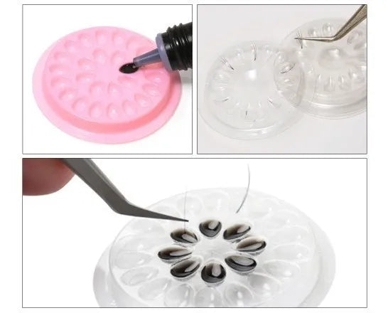 Flor De Plastico Porta Cola Alongamento De Cílios Com 10un.