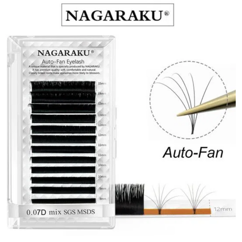 CÍLIOS NAGARAKU AUTOFAN VOLUME RUSSO MIX 8 AO 15MM